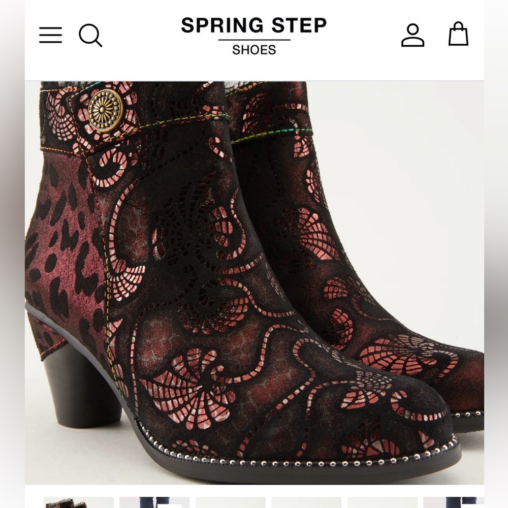 L’Artiste 37 (US 6.5-7) Dessa Bootie - Bordeaux Metallic New in Box - Picture 4 of 13